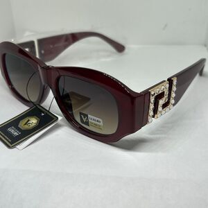 VG Tortoise Luxury Square Sunglasses Rhinestone Studded UV400